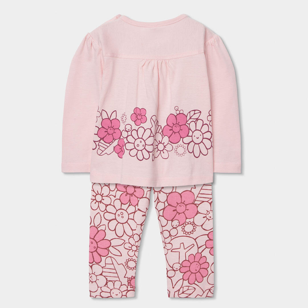 Conjuntos de verano de gimnasia bebé niña boboli rosa 2/7