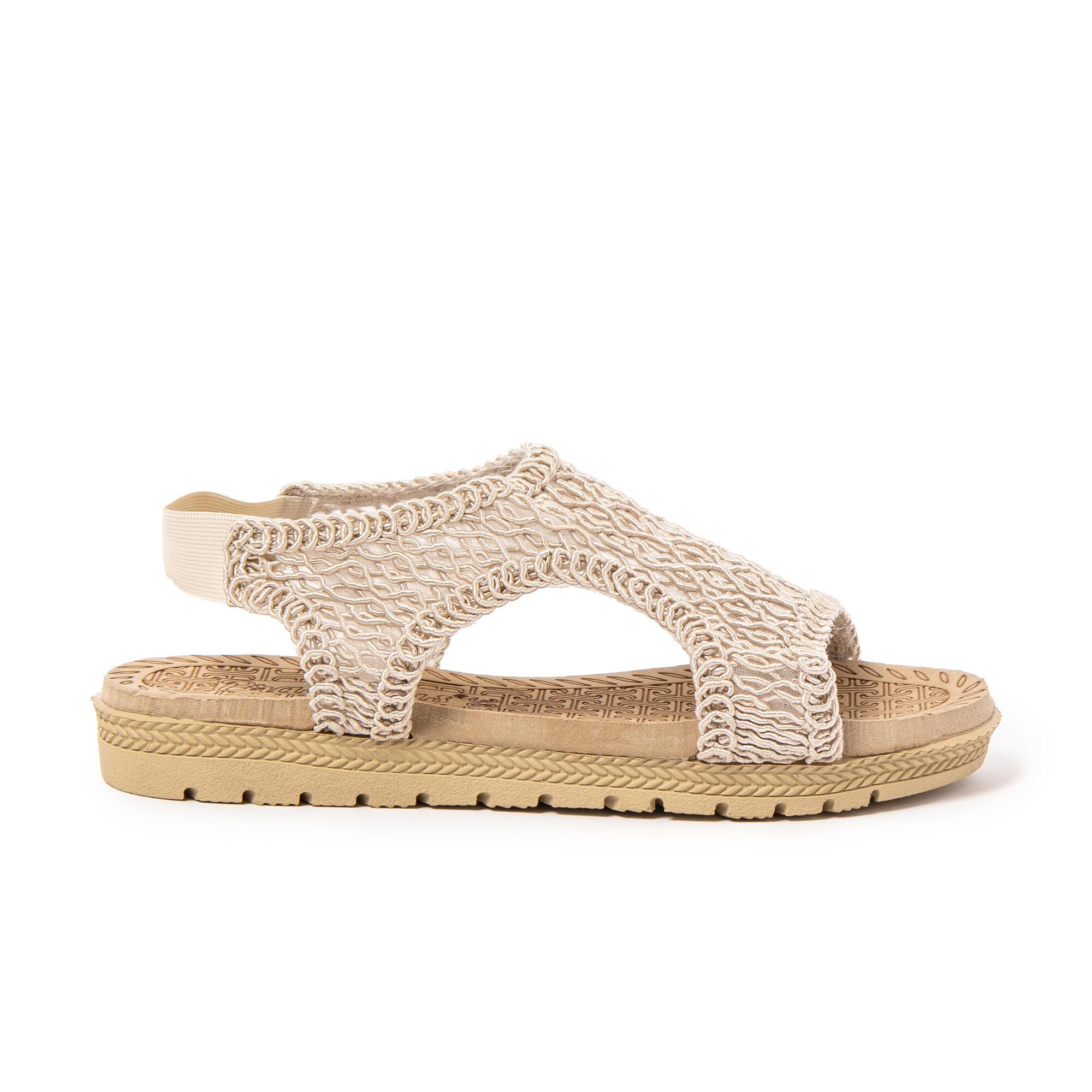 Sandales de plage femme BRASILERAS beige avec semelle gomme 3/7