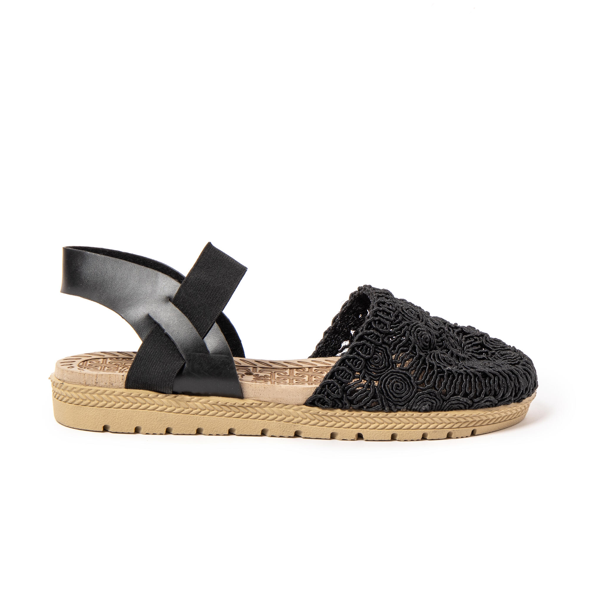 Sandales de plage femme BRASILERAS noires avec semelle gomme 3/7