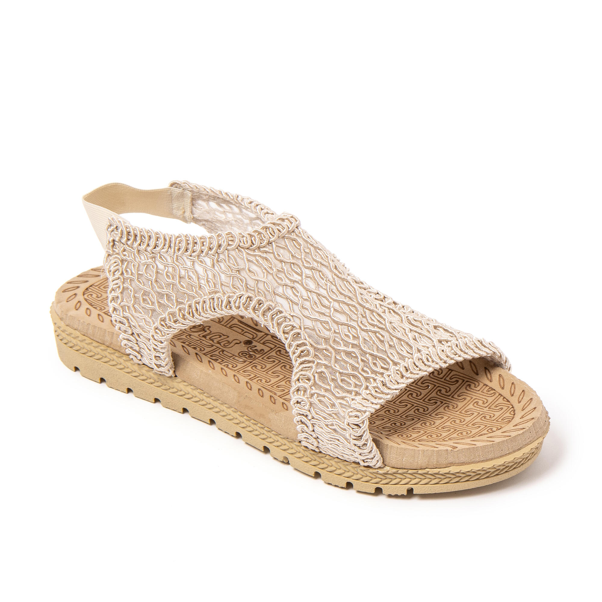 Sandales de plage femme BRASILERAS beige avec semelle gomme 2/7