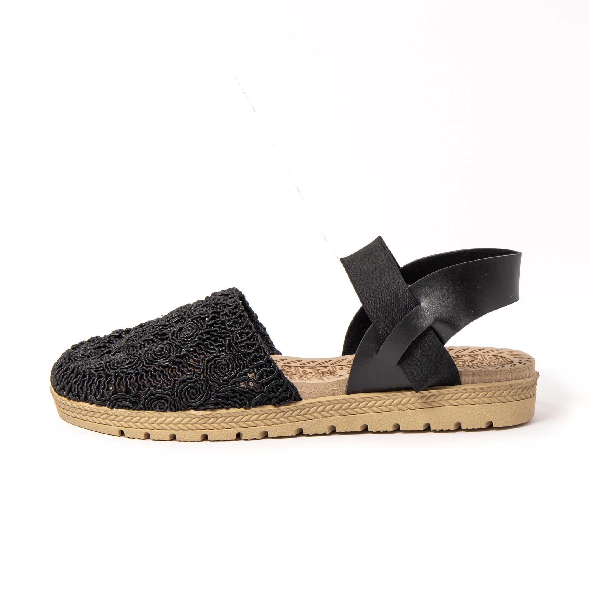 Sandales de plage femme BRASILERAS noires avec semelle gomme 4/7