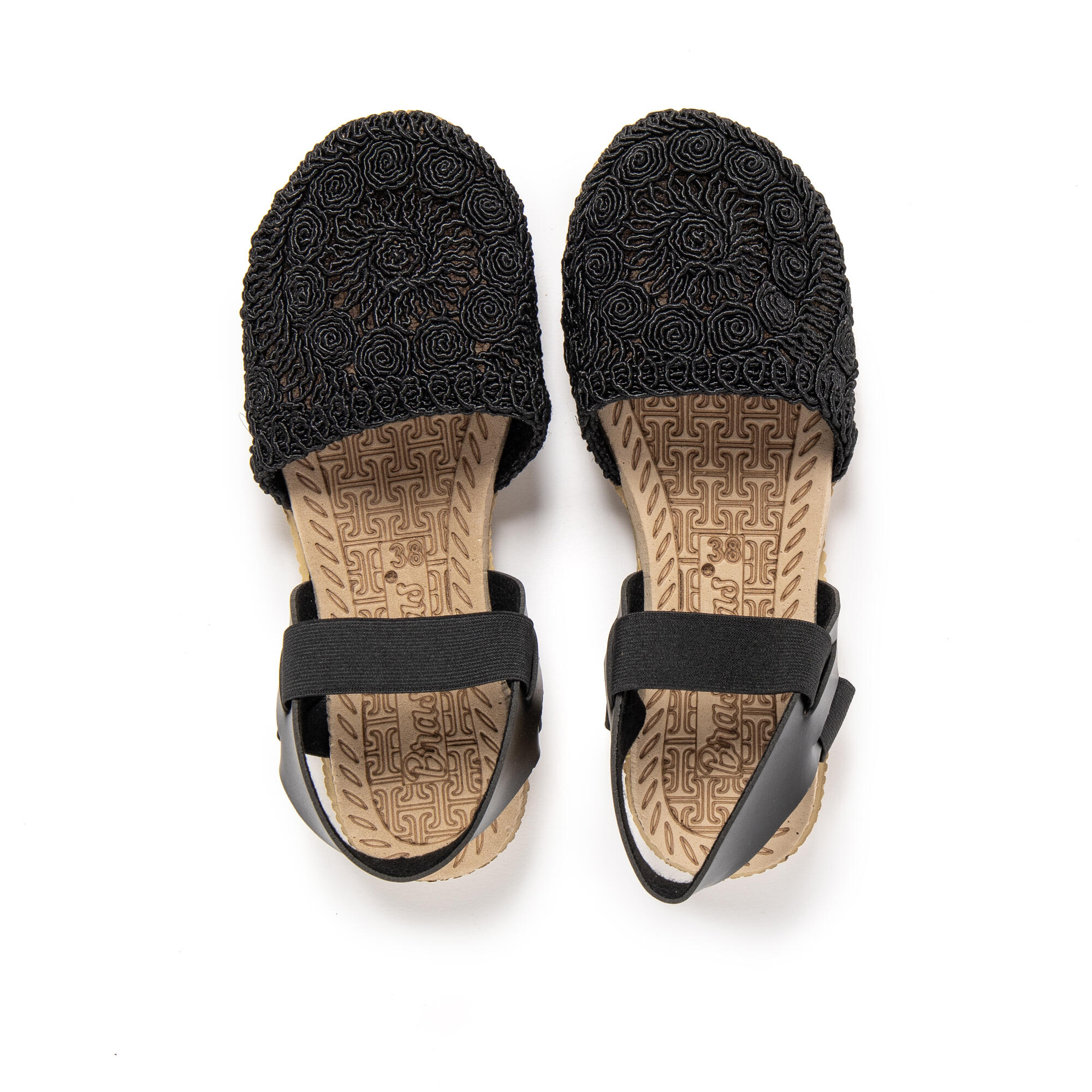 Sandales de plage femme BRASILERAS noires avec semelle gomme 6/7
