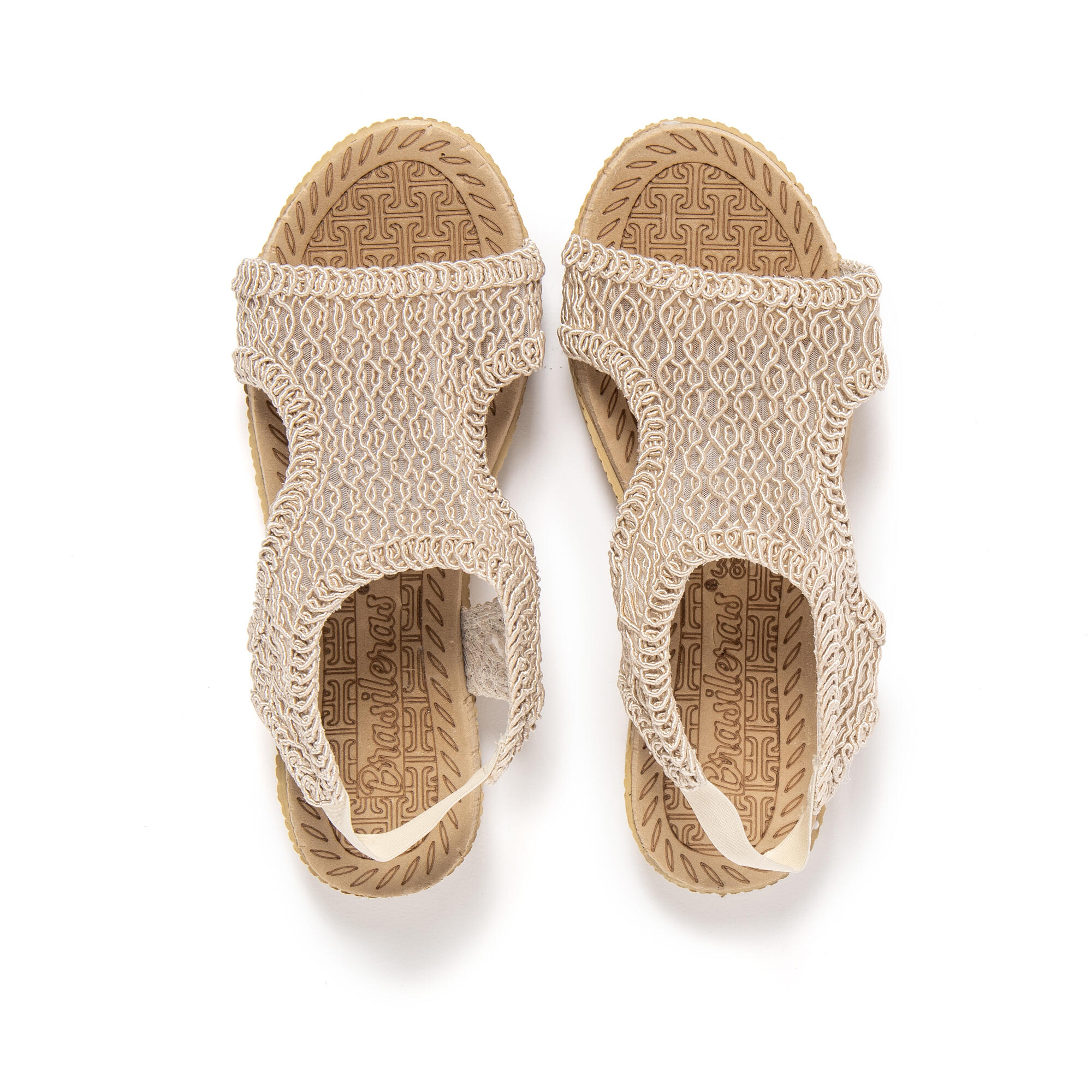 Sandales de plage femme BRASILERAS beige avec semelle gomme 6/7