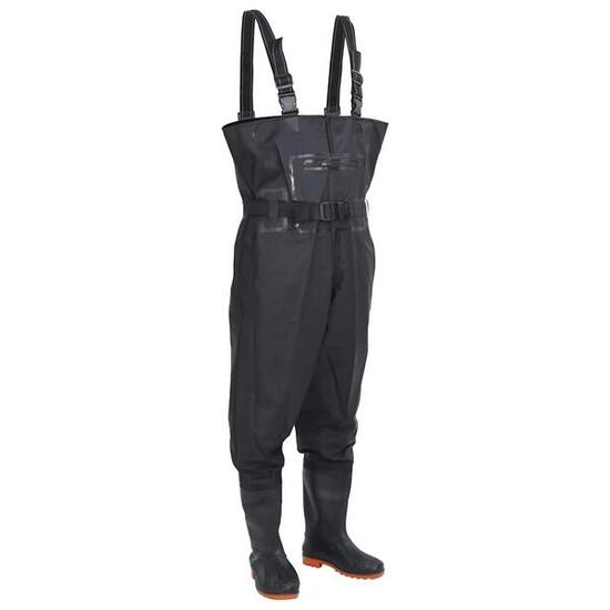 VidaXL Cuissardes avec bottes et ceinture, taille 44, noir