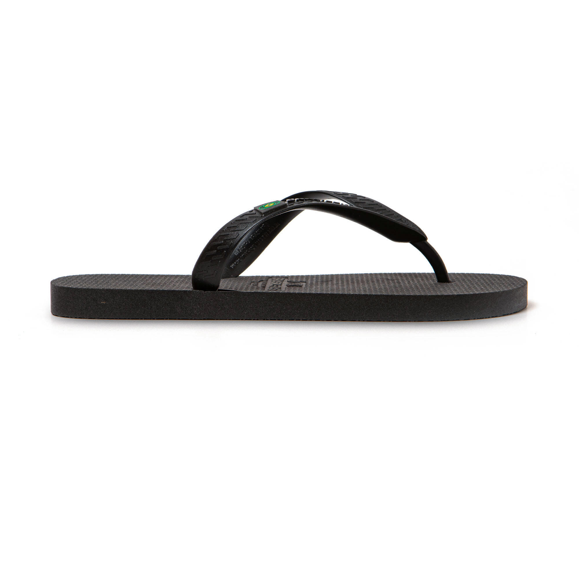 Chanclas playa hombre BRASILERAS Negro suela goma reciclada 3/7