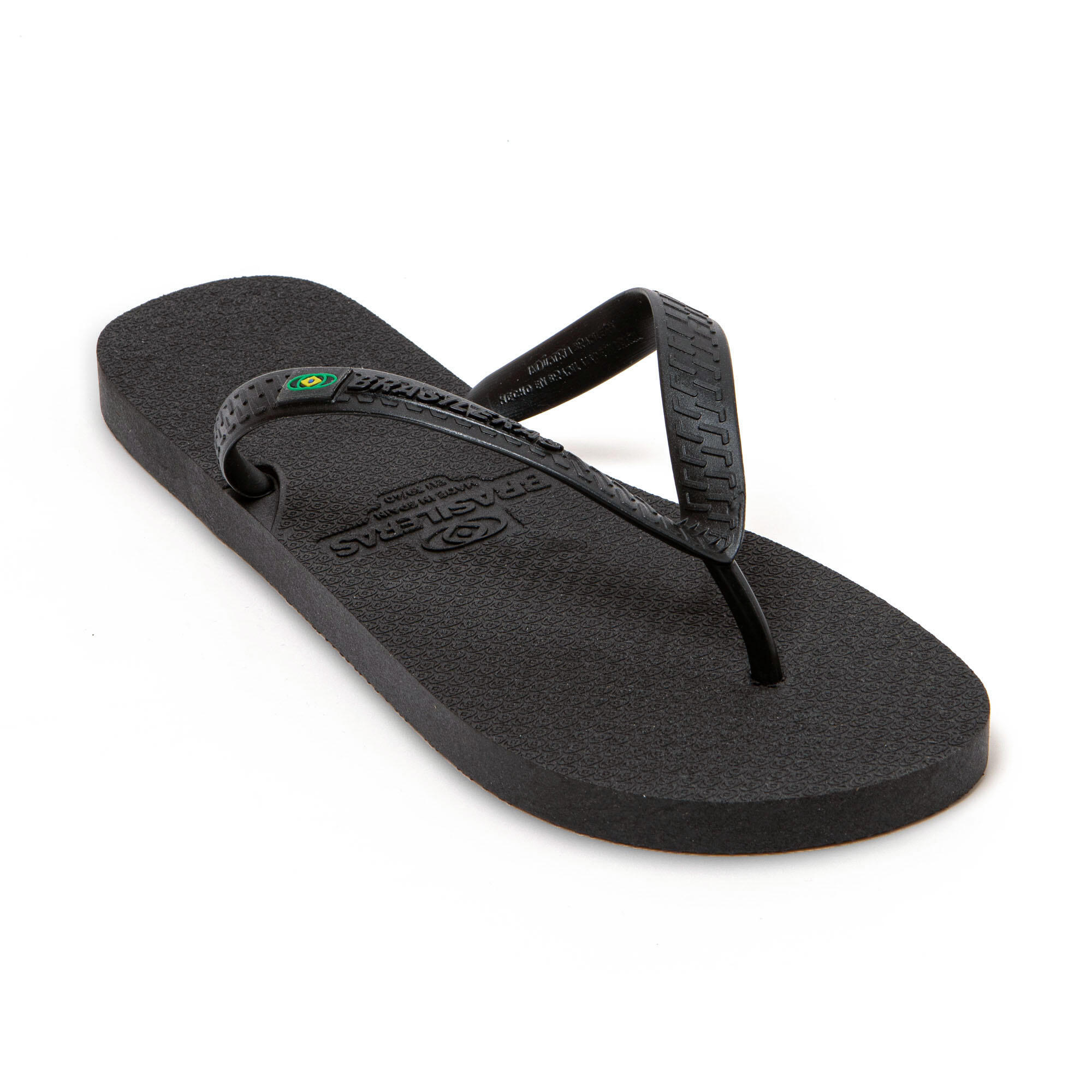 Chanclas playa hombre BRASILERAS Negro suela goma reciclada 2/7