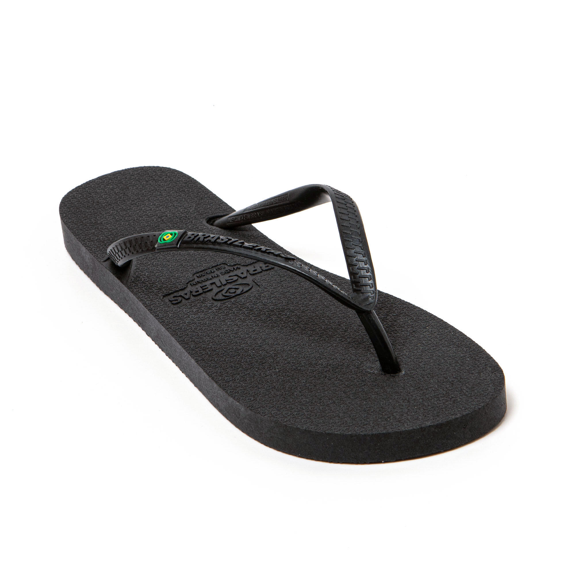Chanclas playa mujer BRASILERAS Negro suela goma reciclada 2/7