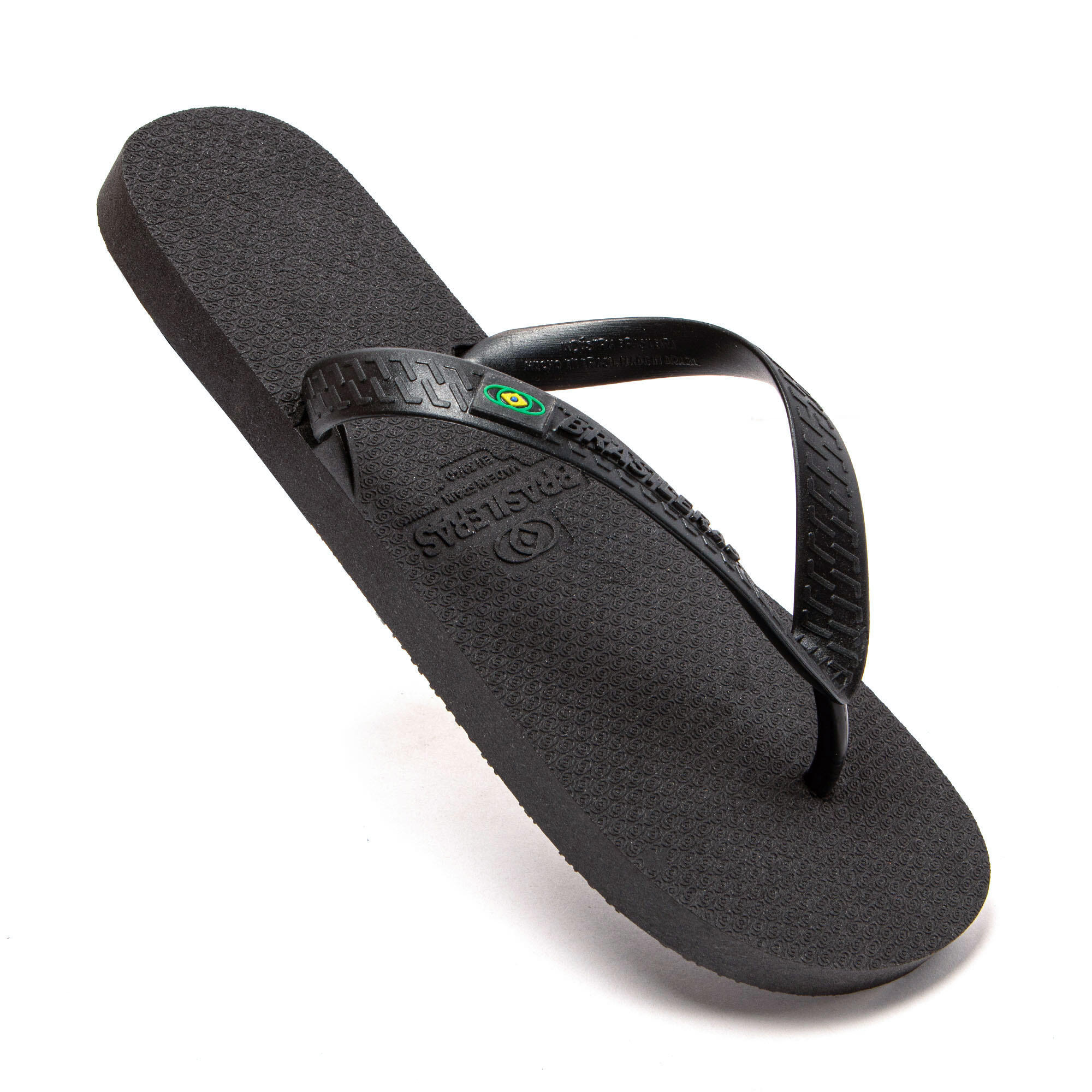 Chanclas playa hombre BRASILERAS Negro suela goma reciclada 7/7