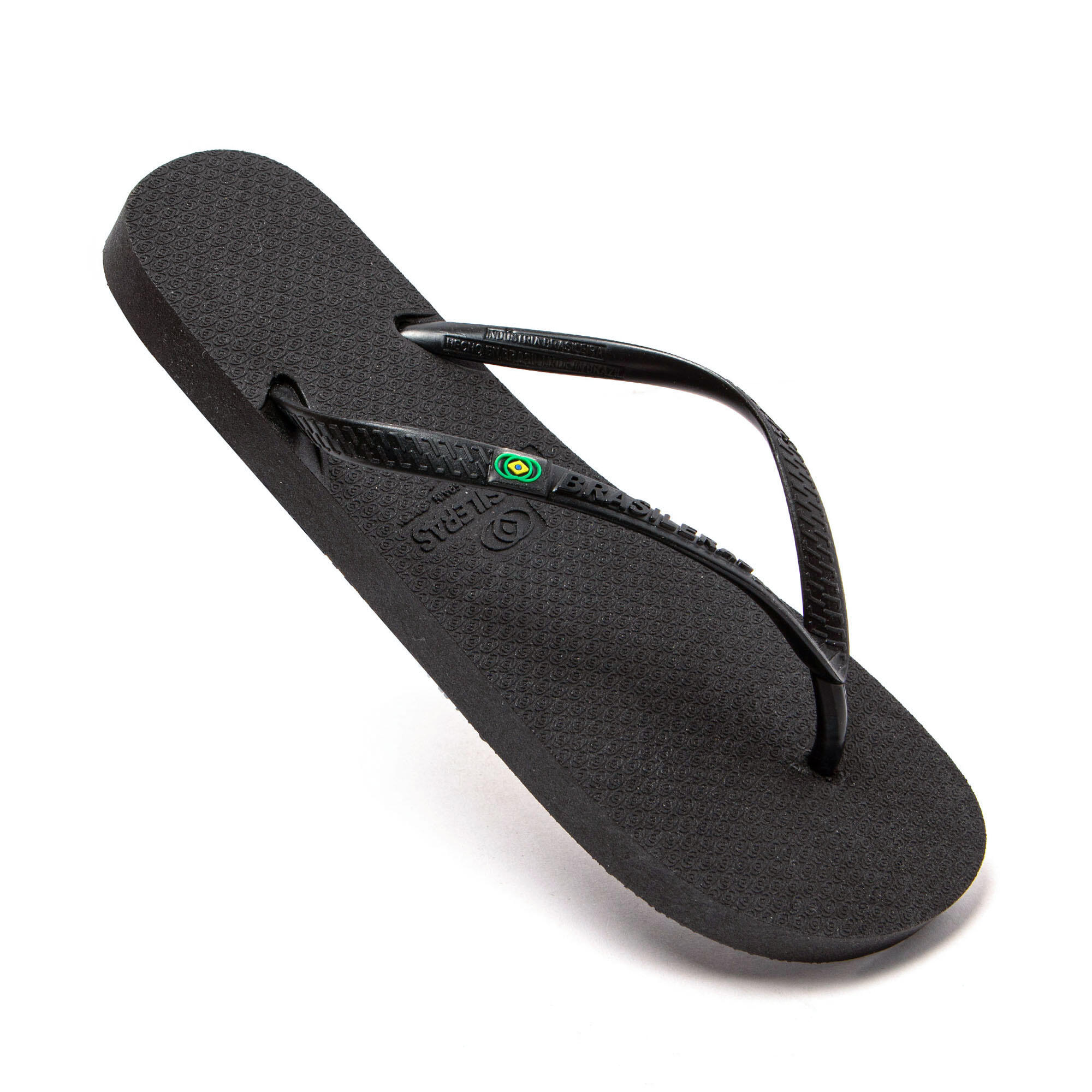 Chanclas playa mujer BRASILERAS Negro suela goma reciclada 7/7