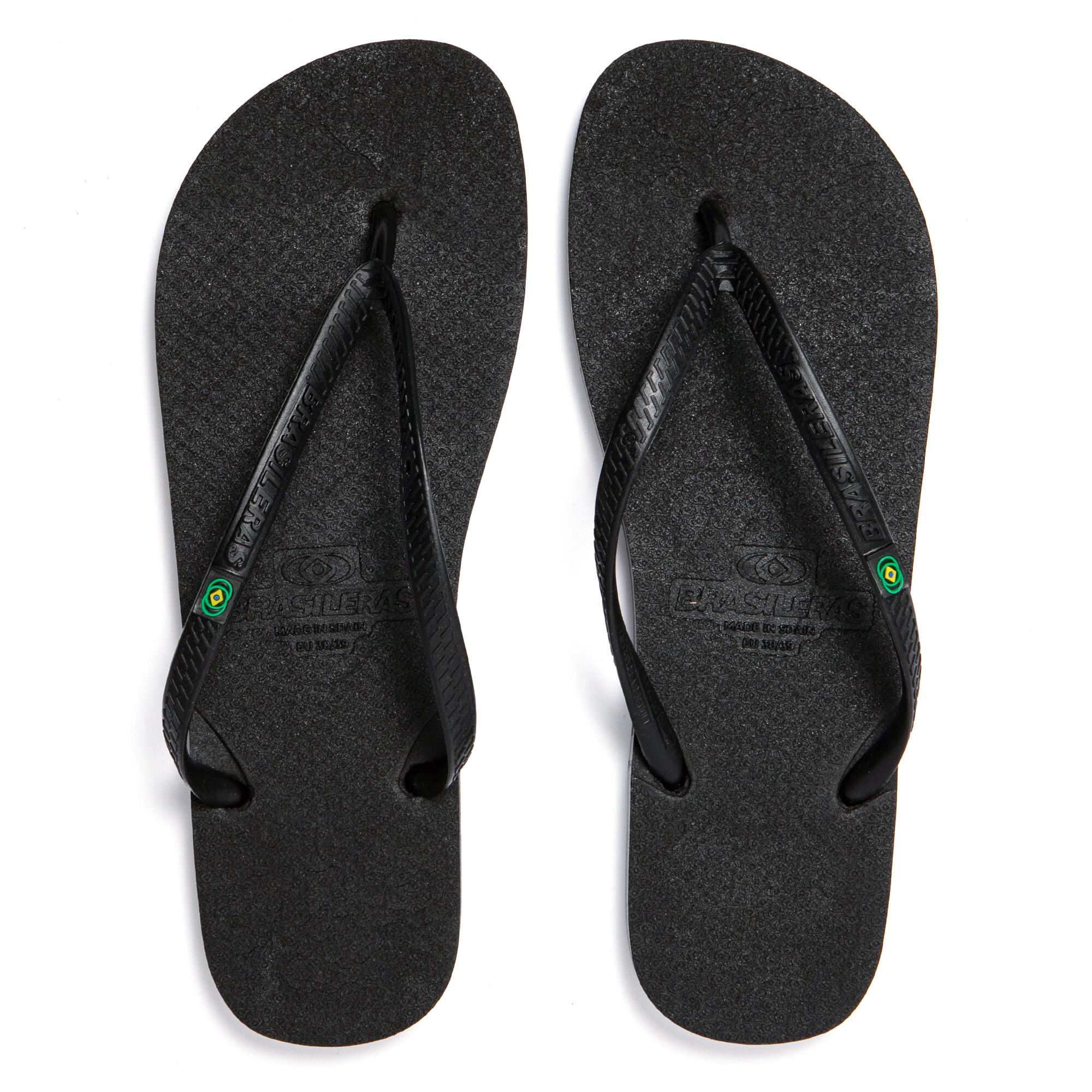 Chanclas playa mujer BRASILERAS Negro suela goma reciclada 6/7