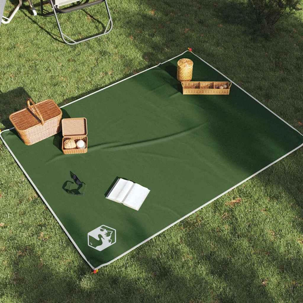 VidaXL Picknickdecke 205x155 cm grün mit Heringen 1/3