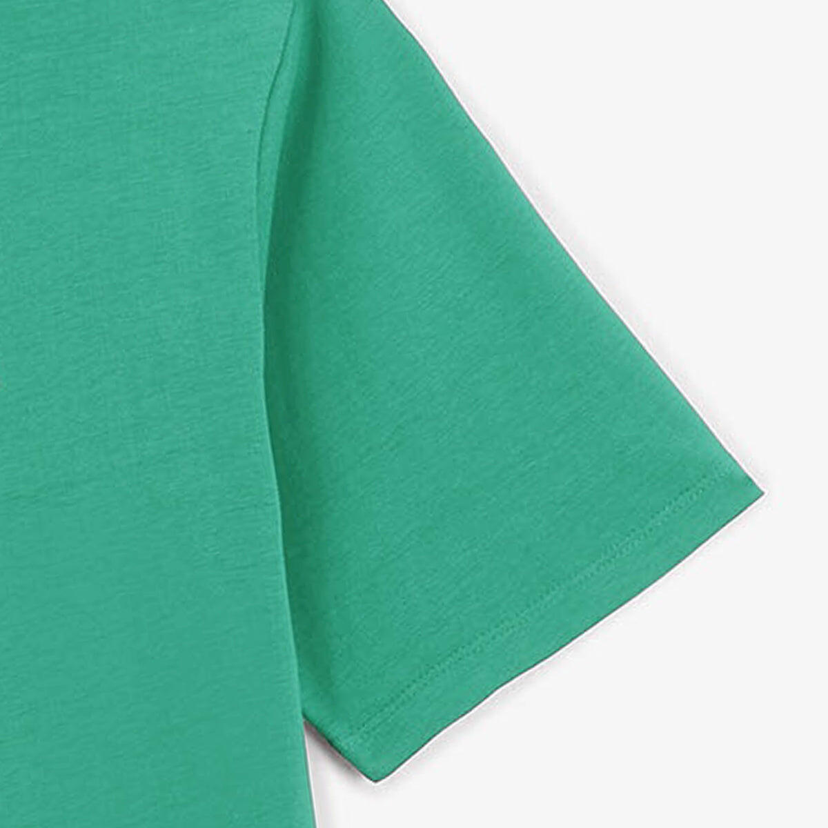 T-shirt con collo rotondo Théo in cotone blu turchese 4/4