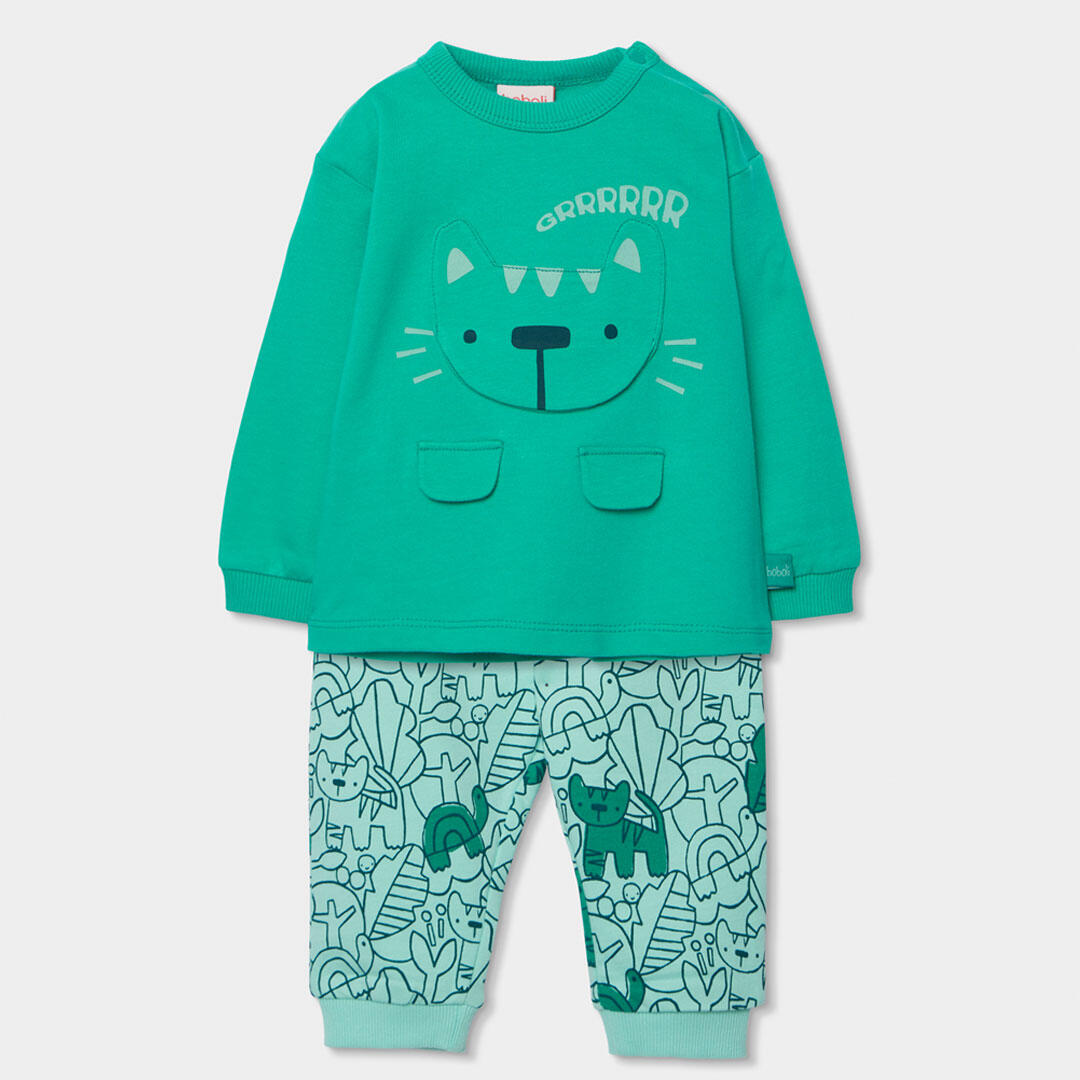 Conjuntos de verano de gimnasia bebé niño boboli verde 1/7