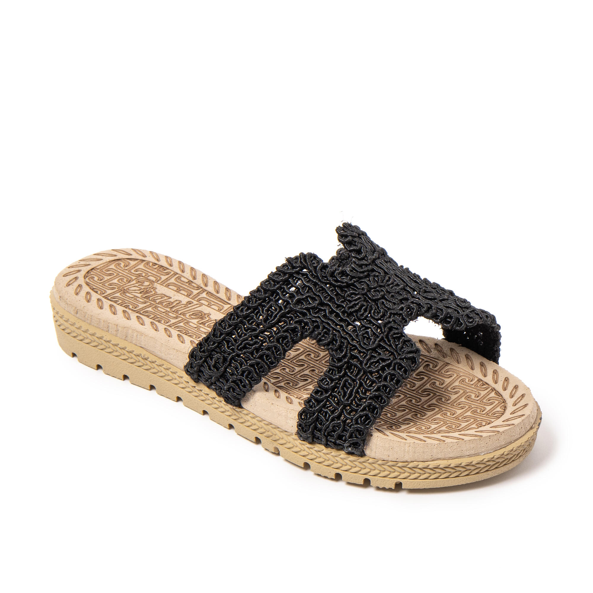 Sandali da spiaggia donna BRASILERAS nere con suola gomma 2/7