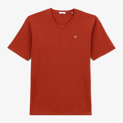 Théo t-shirt met ronde hals van rood katoen