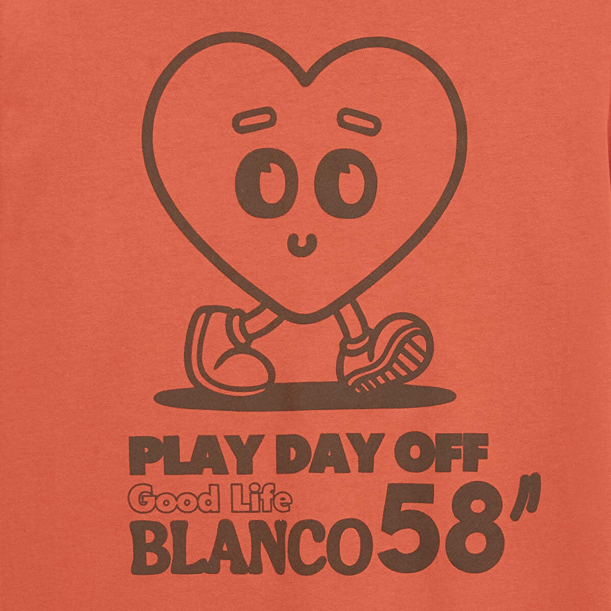 T-shirt girocollo in jersey di cotone stampato sul retro color arancione ruggine 6/6