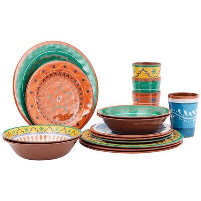 Bo-camp - servies - fiesta - 16-delig - melamine