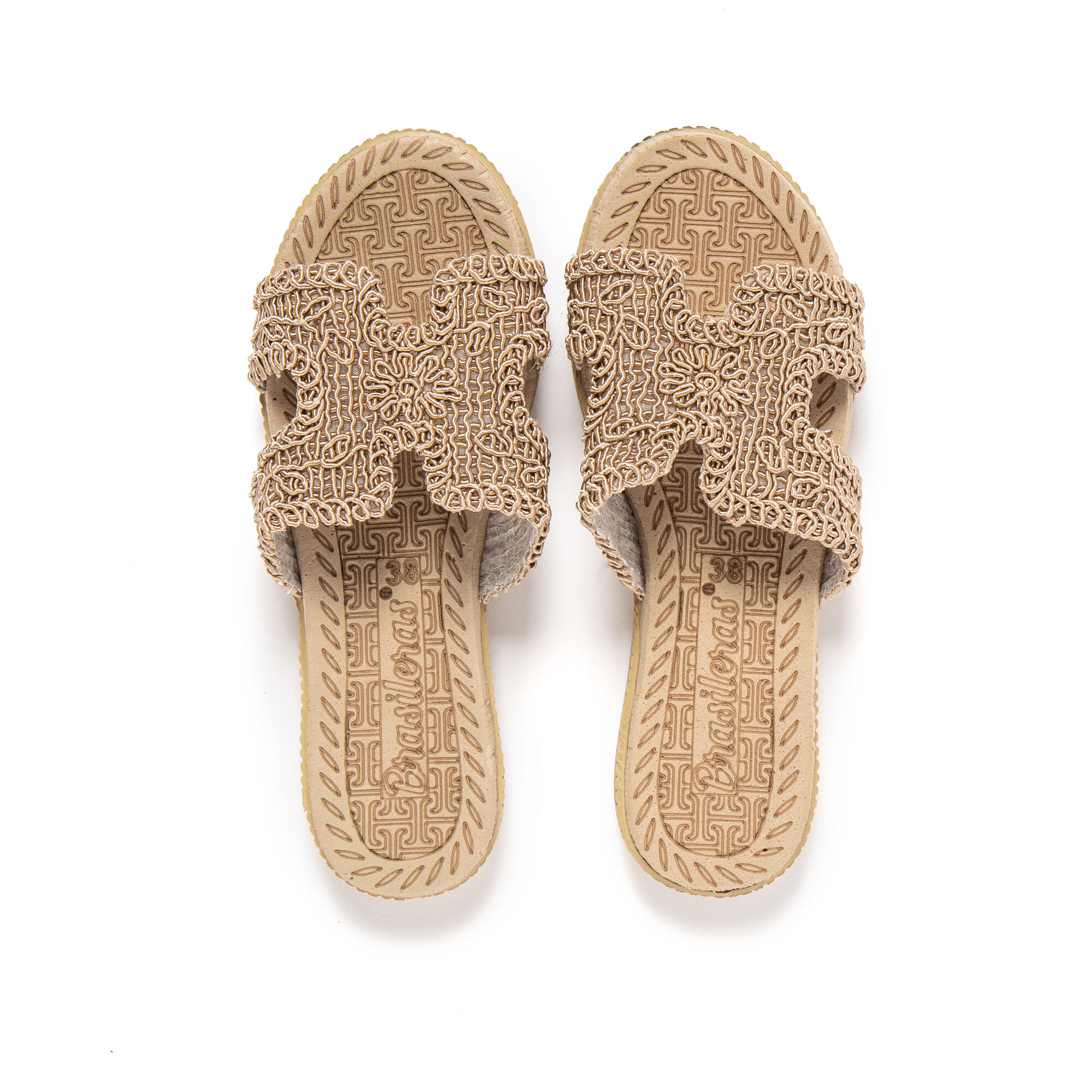 Sandales de plage femme BRASILERAS marron avec semelle gomme 6/7