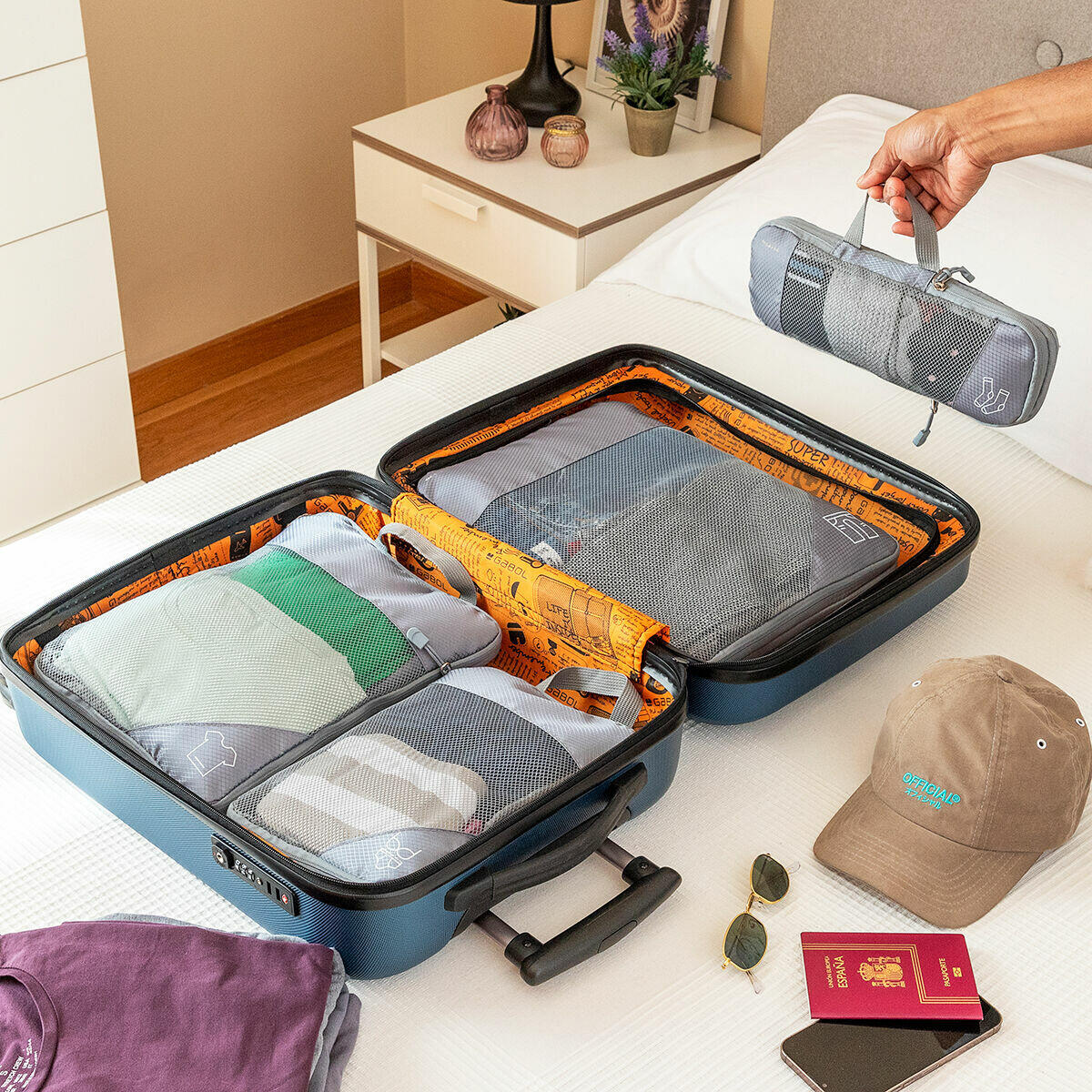 Suitcase Organiser Compression Bags INNOVAGOODS Polyester 3/5