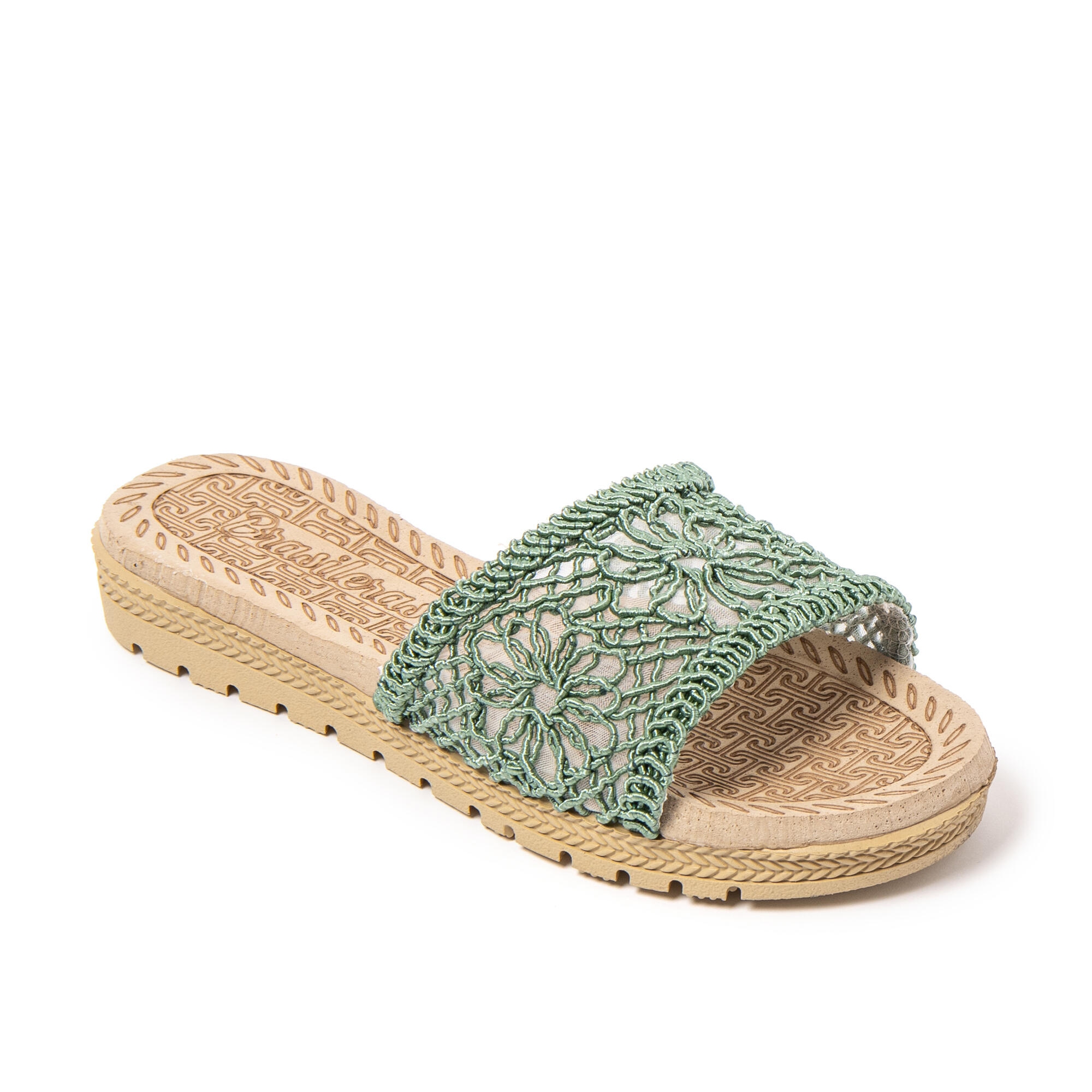 Sandali da spiaggia donna BRASILERAS verdi con suola gomma 2/7