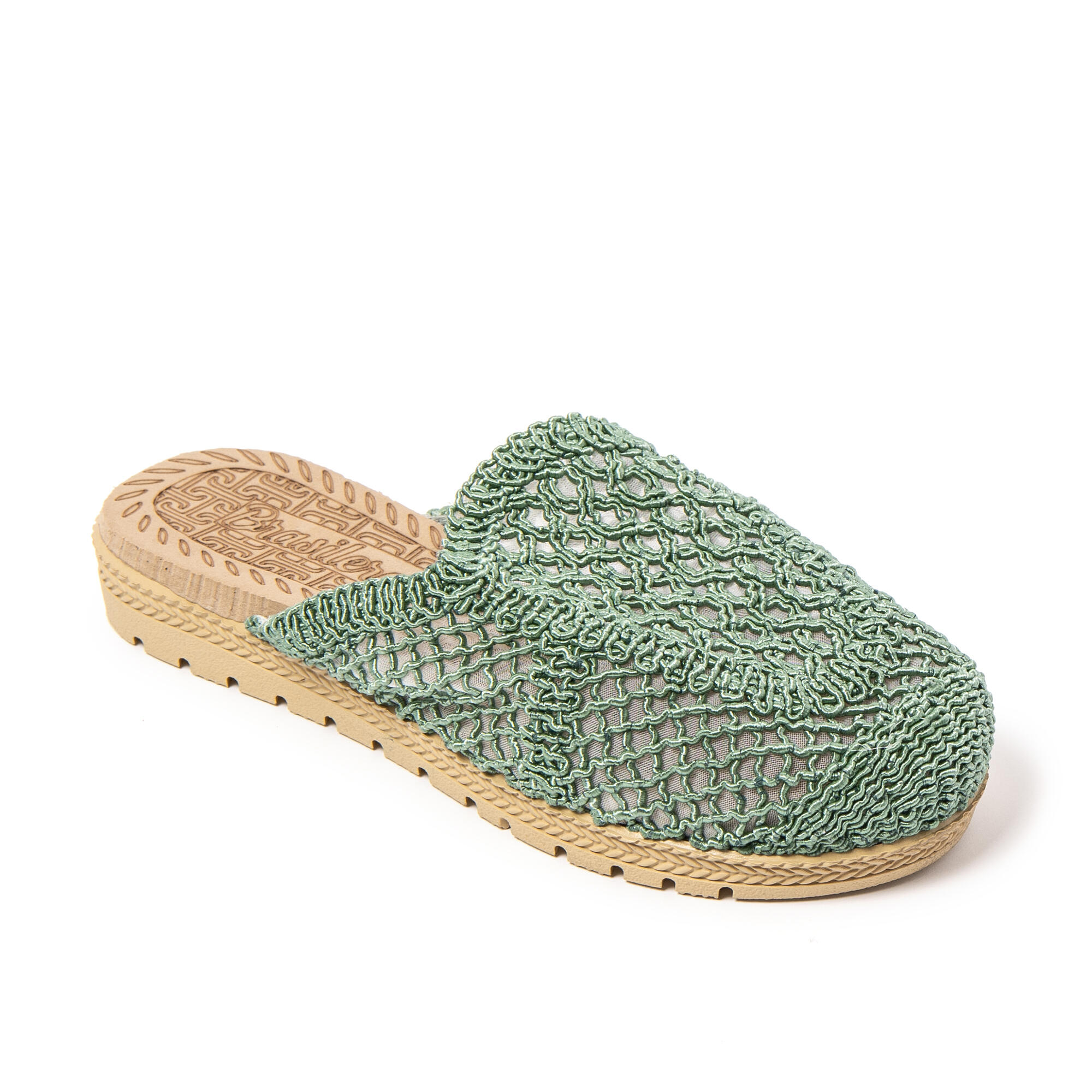 Sandales de plage femme BRASILERAS vertes avec semelle gomme 2/7