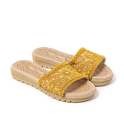 Strand sandalen voor dames brasileras bruin met rubberen zool
