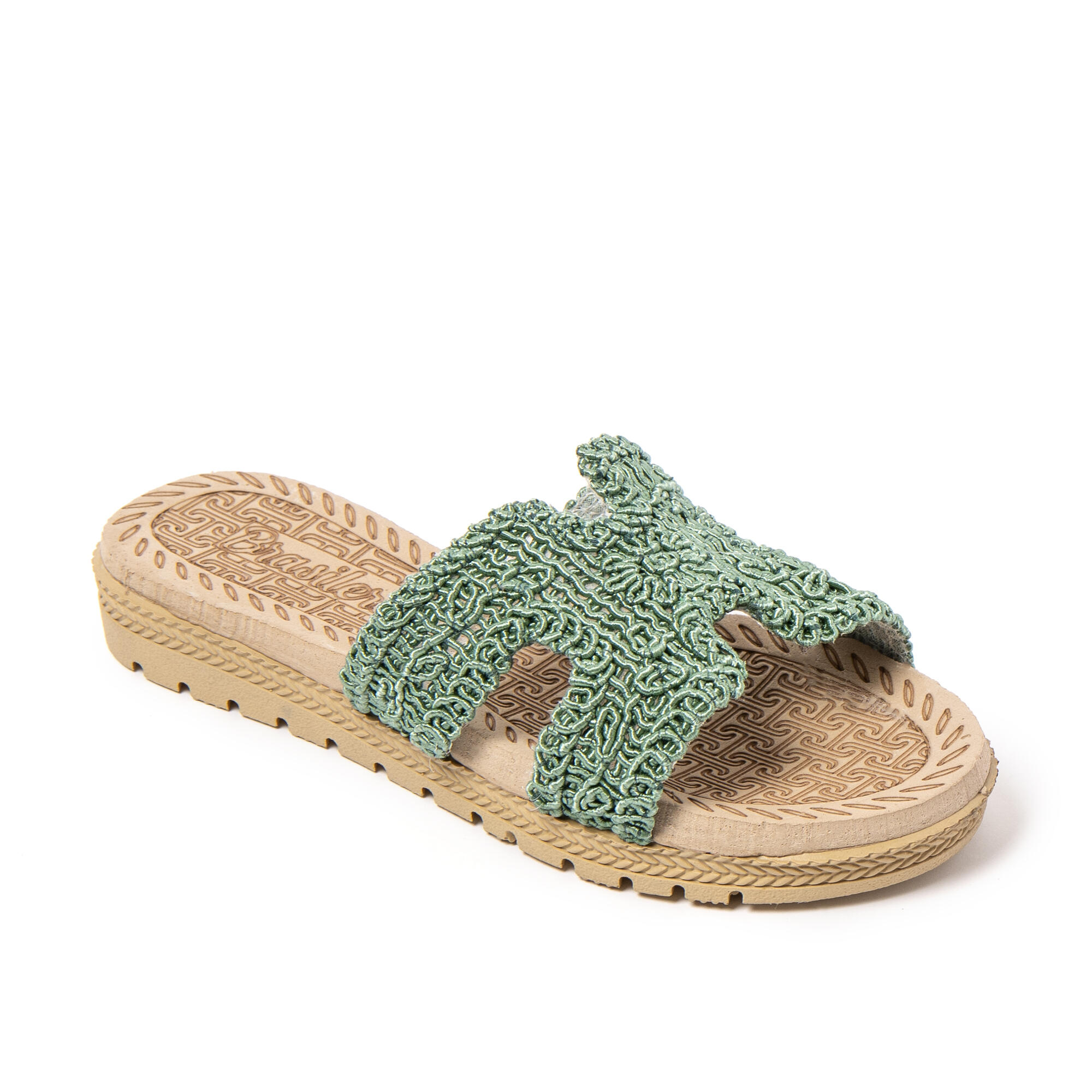 Sandali da spiaggia donna BRASILERAS verdi con suola gomma 2/7