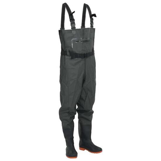 VidaXL cuissardes avec bottes intégrées et ceinture taille 45 vert foncé