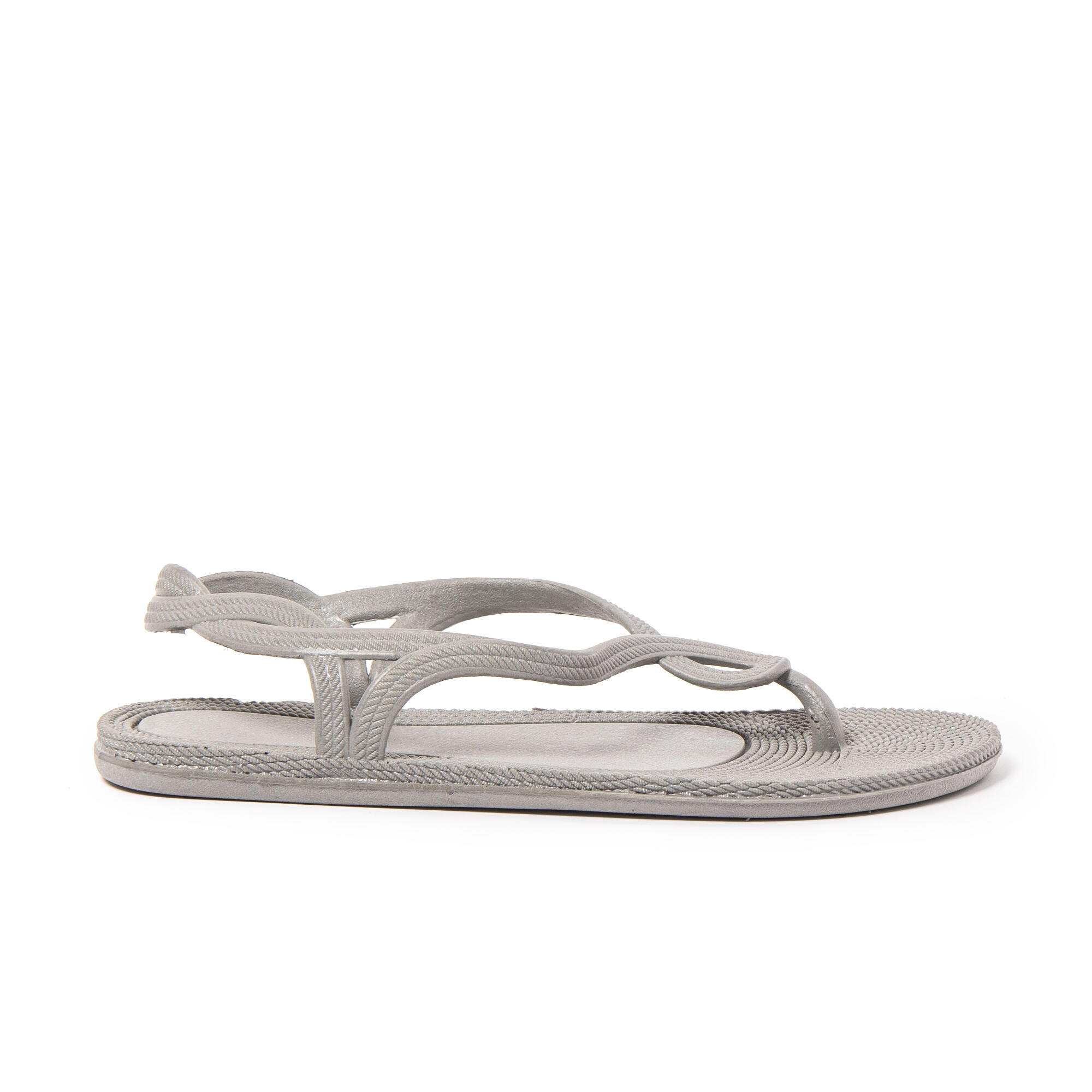Tongs de plage femme BRASILERAS grises avec semelle gomme 3/7