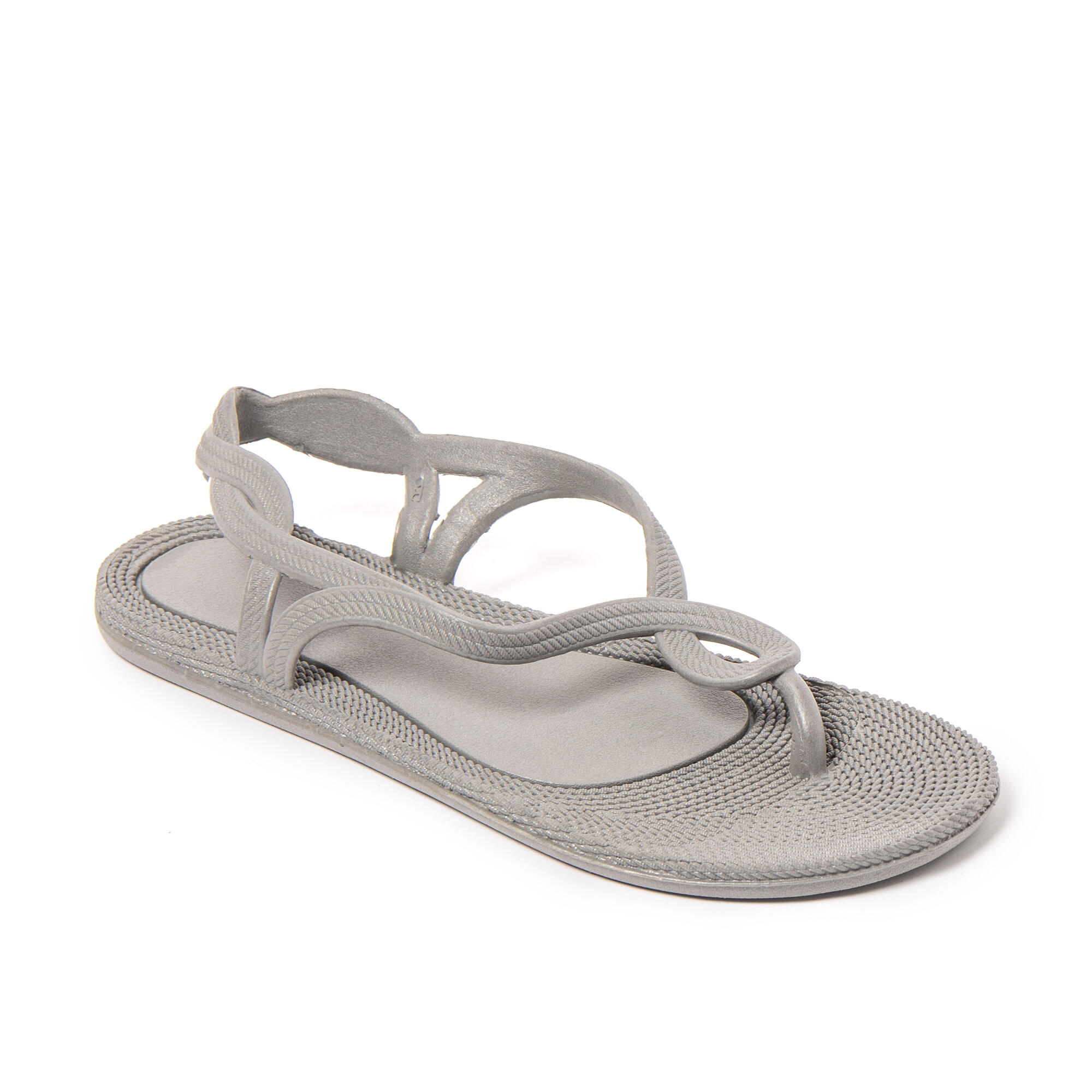 Tongs de plage femme BRASILERAS grises avec semelle gomme 2/7