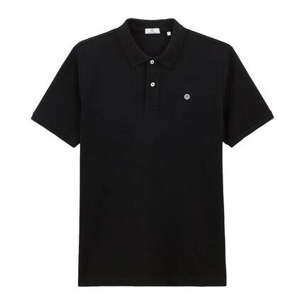 Polo manches courtes en coton maille piquée Lucas noir
