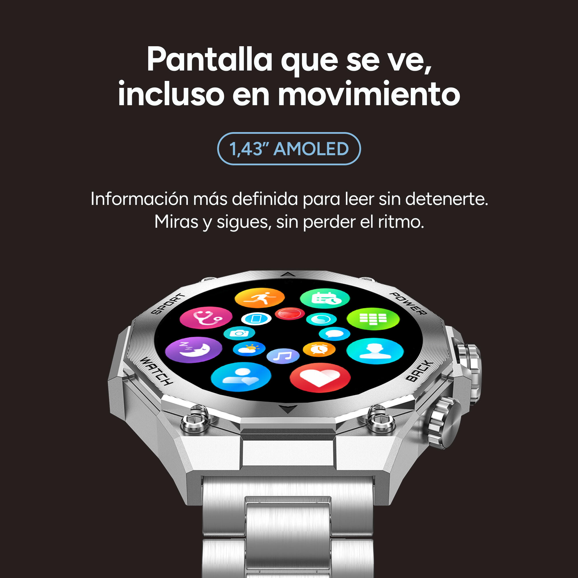 Zegarek Ksix Smartwatch Titanowy Czarny 3/7