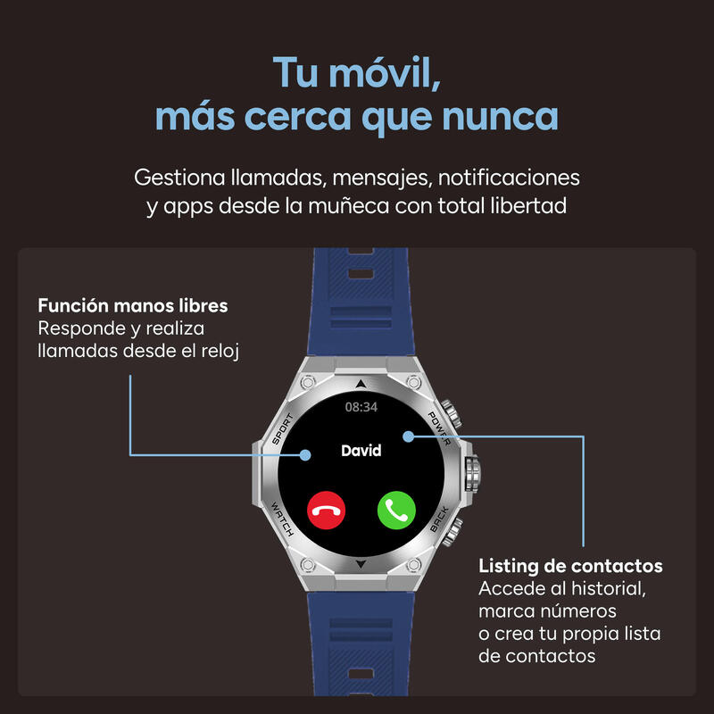 Titanium chytré hodinky, AMOLED, Bluetooth, IP67