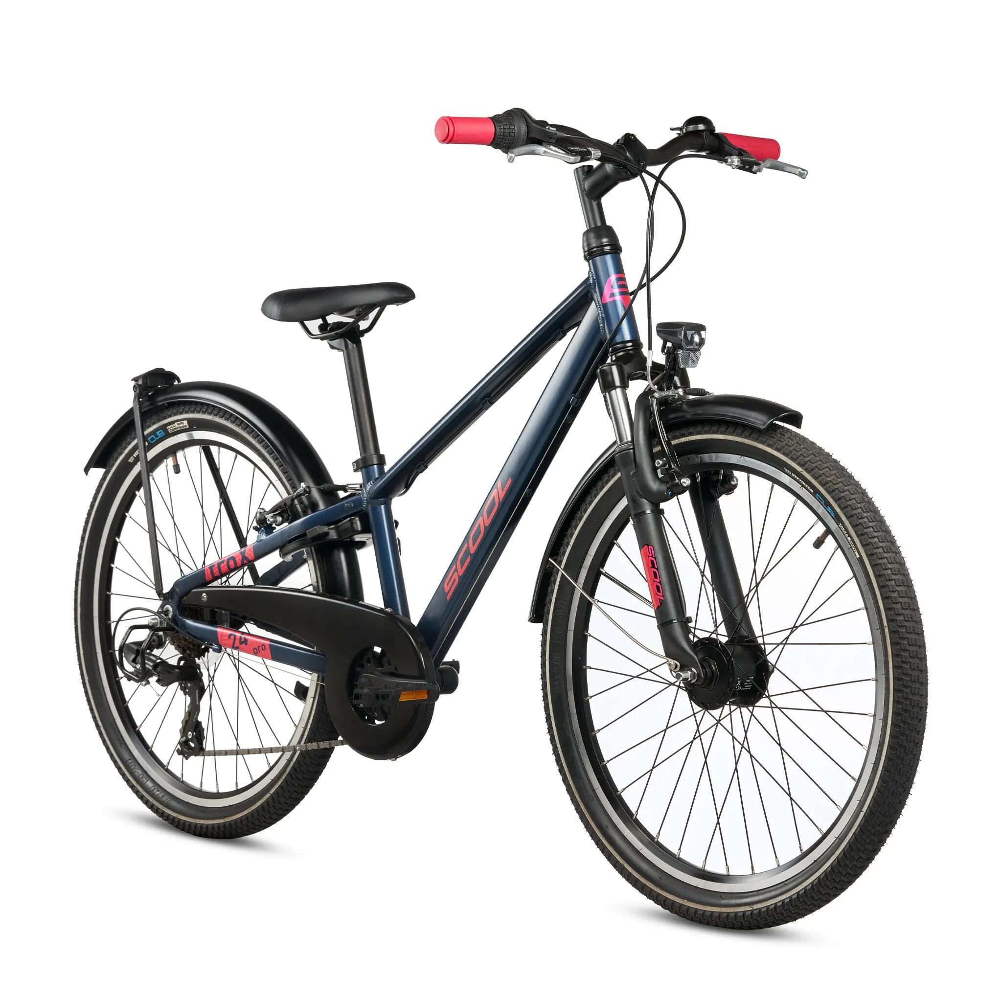 troX pro, 24 Zoll Kinderfahrrad, 7-Gang, Dunkelblau/Pink, 130–150 cm 2/8