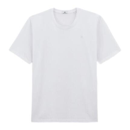 T-shirt col rond Théo en coton blanc