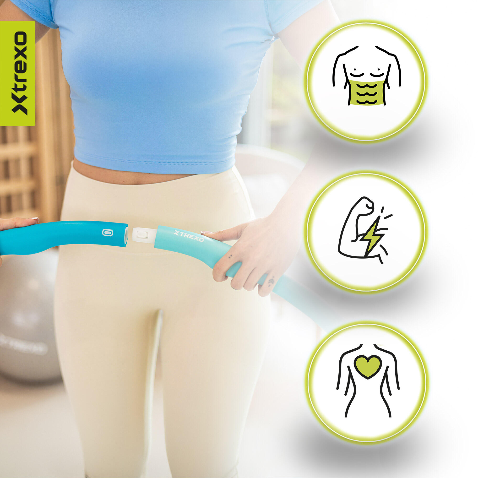 Massage hula hoop XTREXO TXO-B4Z035-GN 7/7