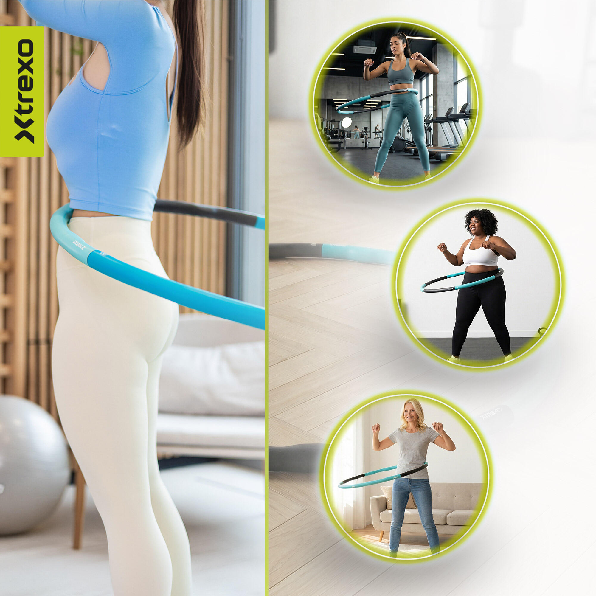 Massage hula hoop XTREXO TXO-B4Z035-GN 5/7