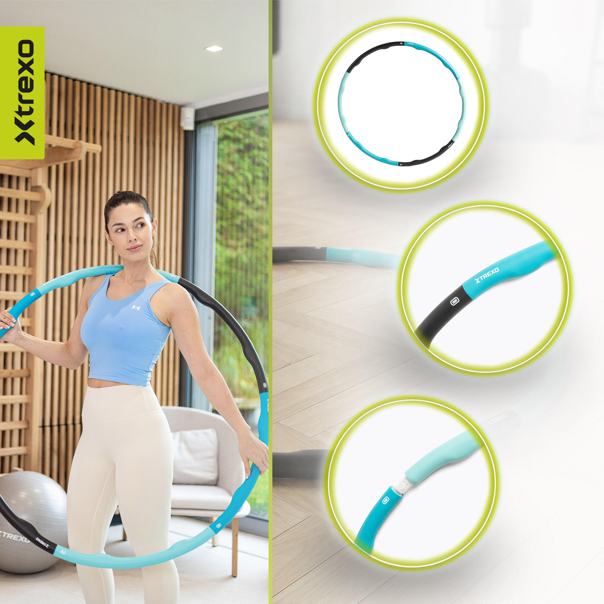 Massage hula hoop XTREXO TXO-B4Z035-GN 4/7