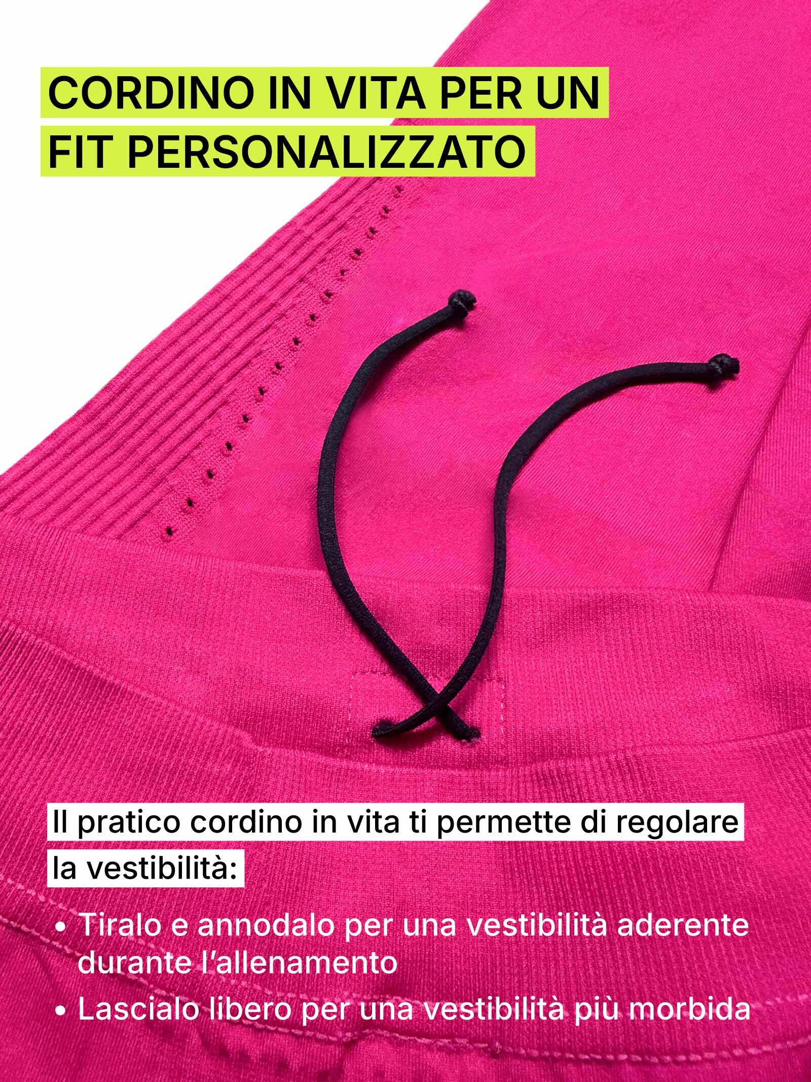 Leggings donna microfibra senza cuciture fit modellante e anticellulite Magenta 6/6