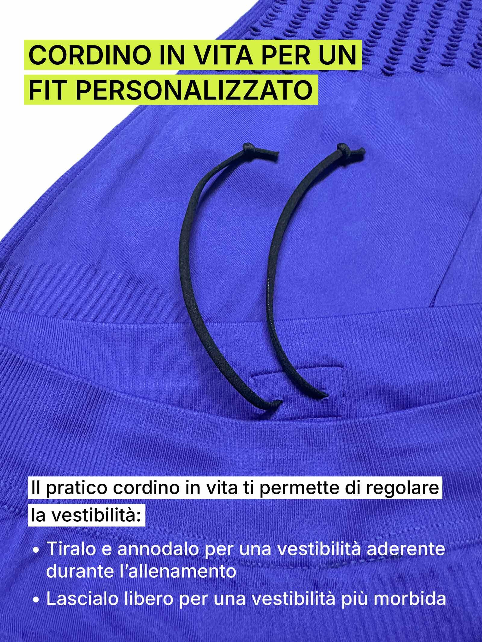 Leggings donna microfibra senza cuciture fit modellante e anticellulite Blu 6/6