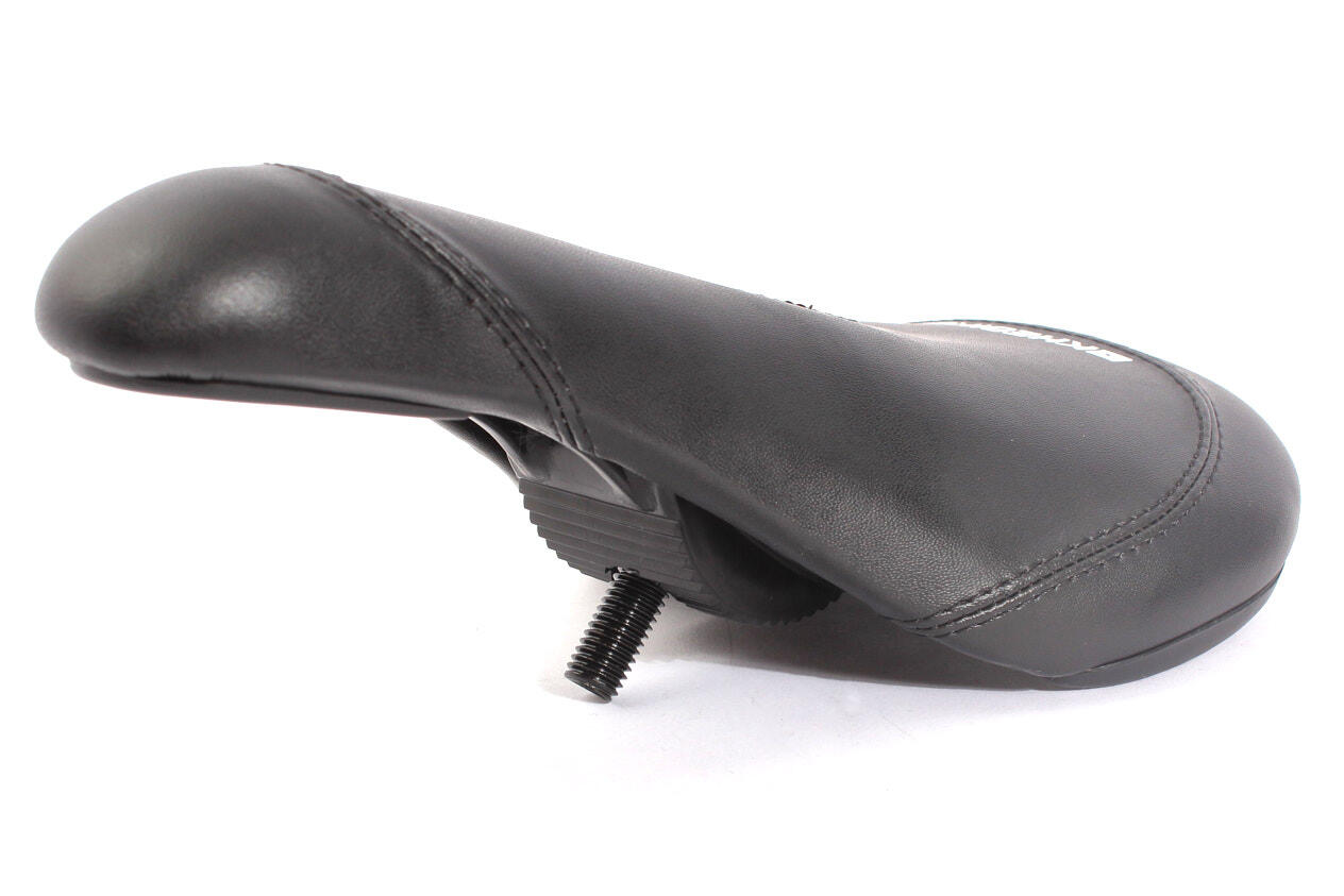 Selle BMX KHE Affix Combo Mid Padded – 230x130mm, Tige Alu 25.4mm, Poids 286g, Rembourrage Moyen, Cuir Synthétique, Noire