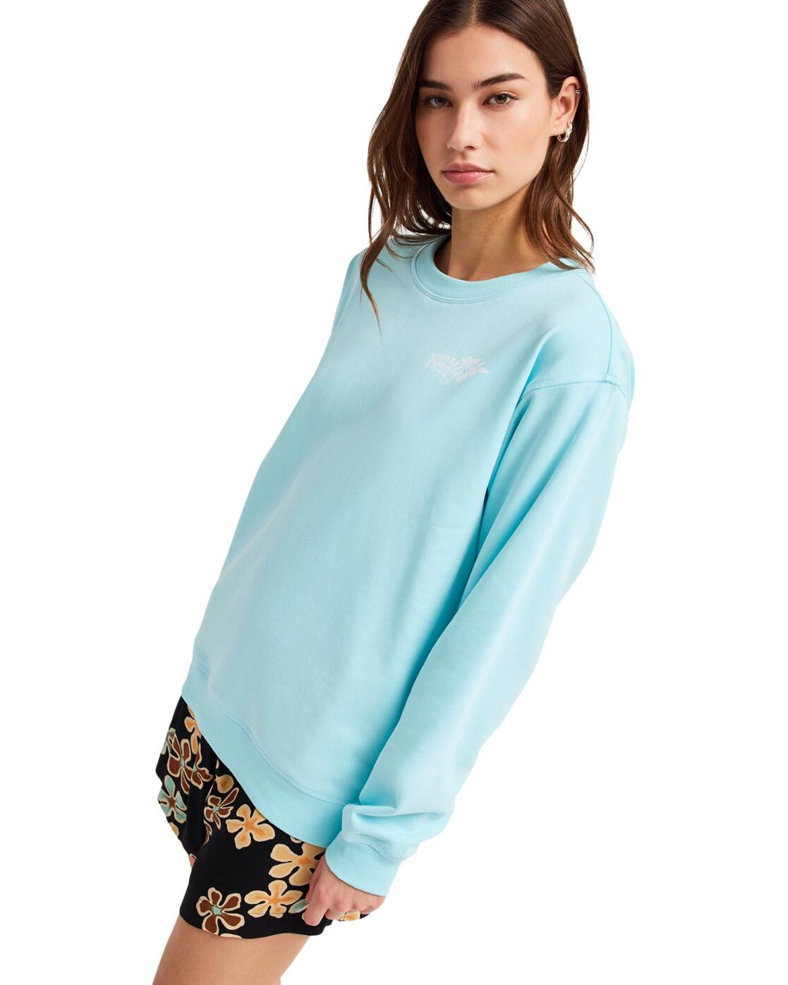 Sweat SURF STOKED TERRY VINT Bleu Femme 3/4