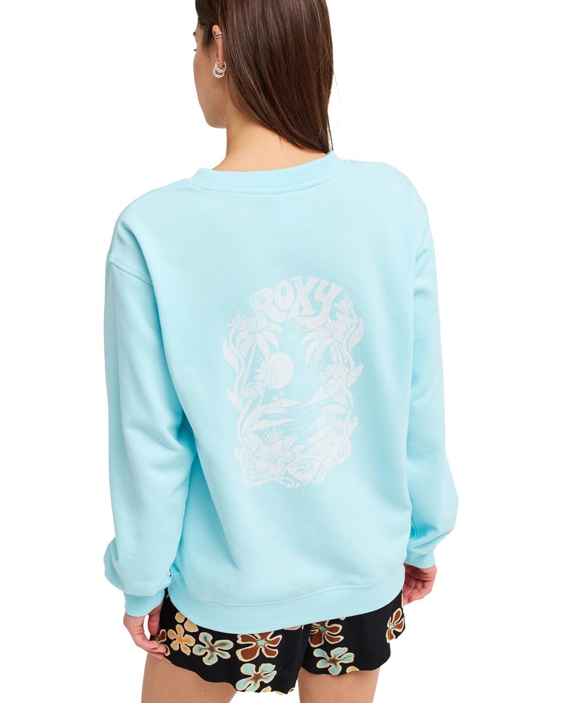 Sweat SURF STOKED TERRY VINT Bleu Femme 2/4