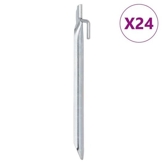 VidaXL Piquets de tente en V 24 pcs Ø20 mm 24 cm acier galvanisé