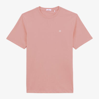Théo t-shirt met ronde hals van roze katoen