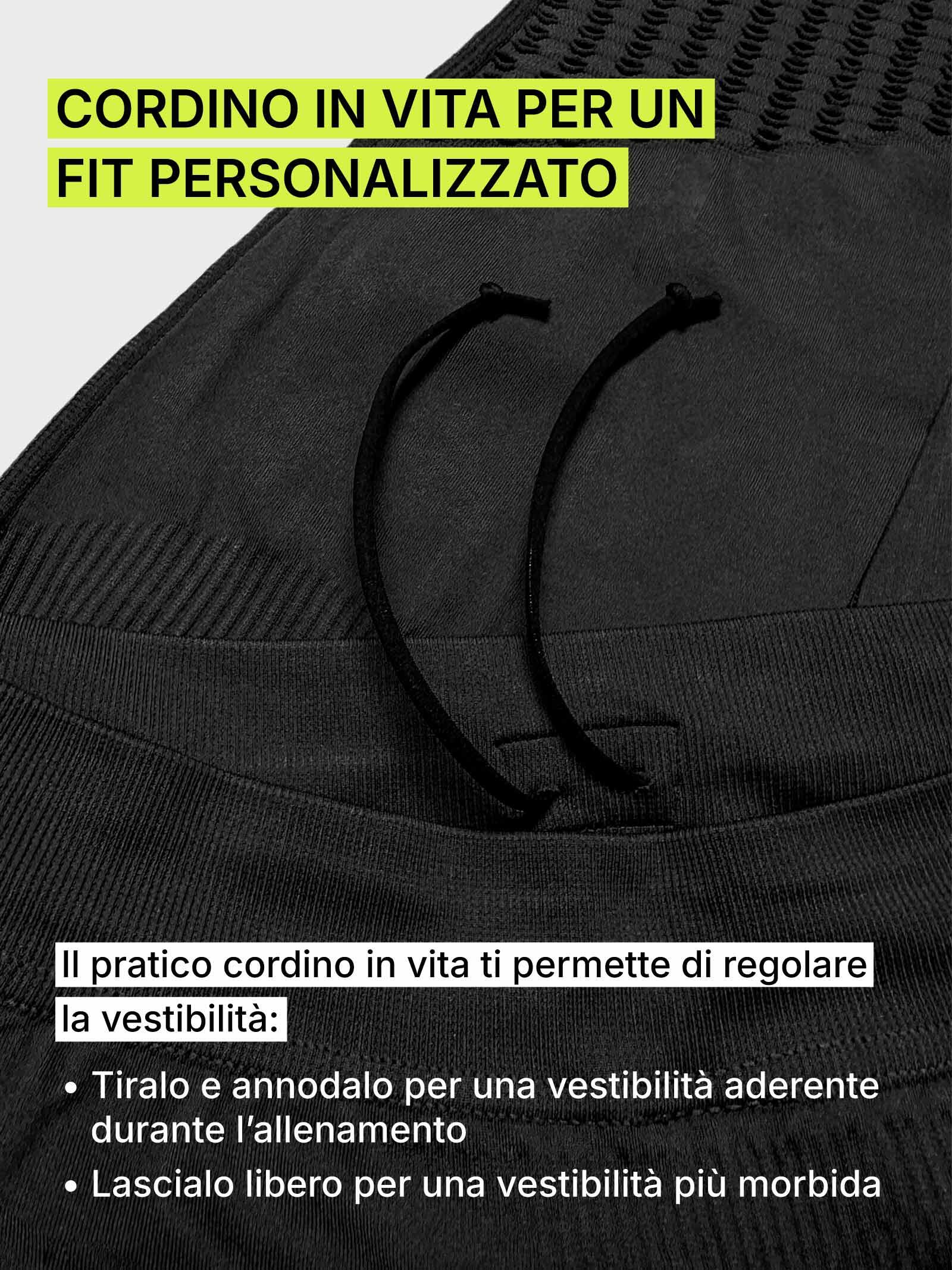 Leggings donna microfibra senza cuciture fit modellante e anticellulite Nero 7/7