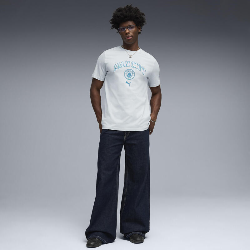 Tricou bărbați logo Manchester City Ftblculture, verde închis PUMA