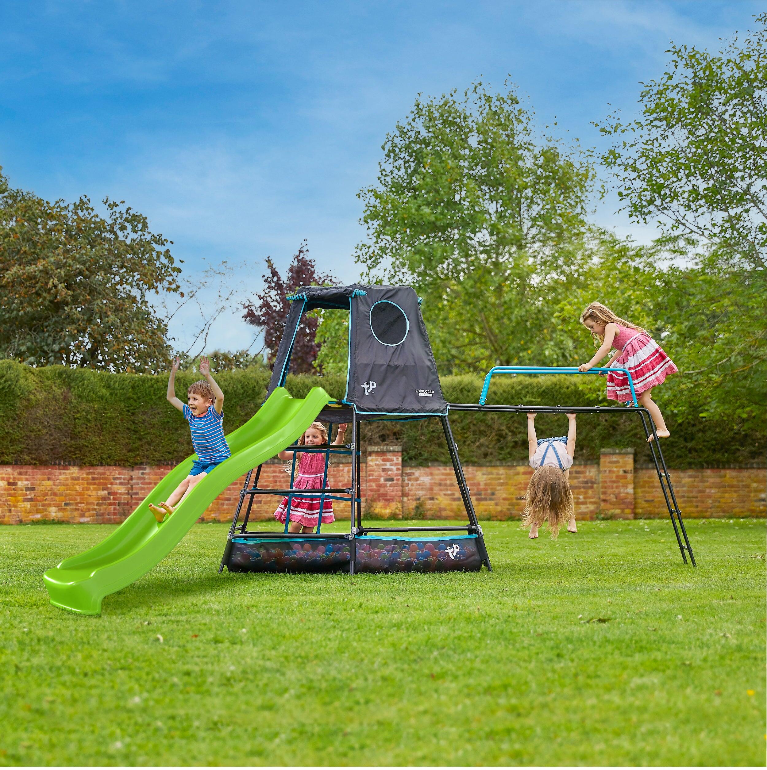 Metalen speelstructuur met glijbaan EXPLORER TOUR zwart H201cm 2/5
