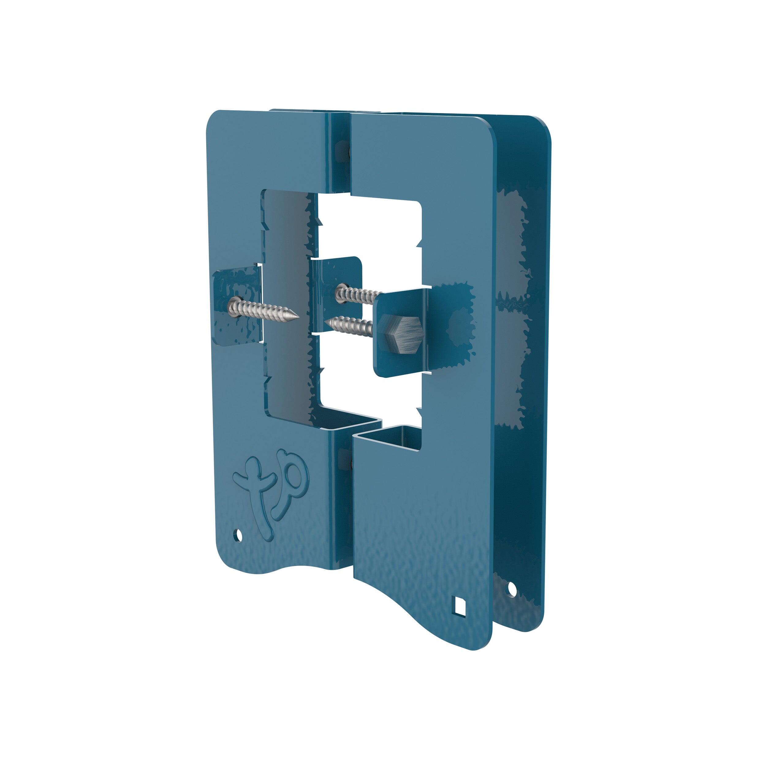 Set van 2 klemmen voor vierkanthout  blauw 9x9cm 2/2