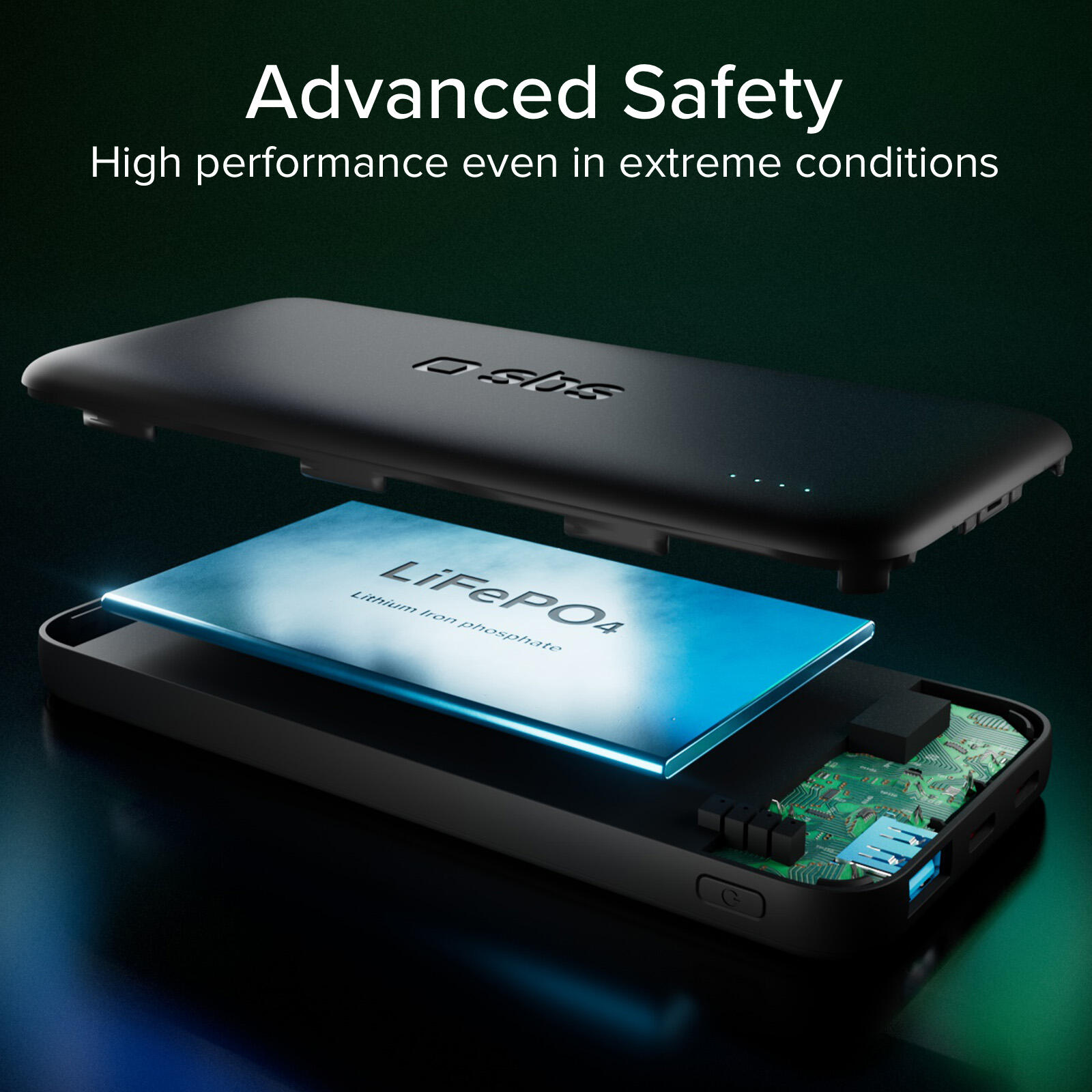 PowerBank con batteria LiFePO4 da 10000 mAh 3/8